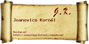 Joanovics Kornél névjegykártya